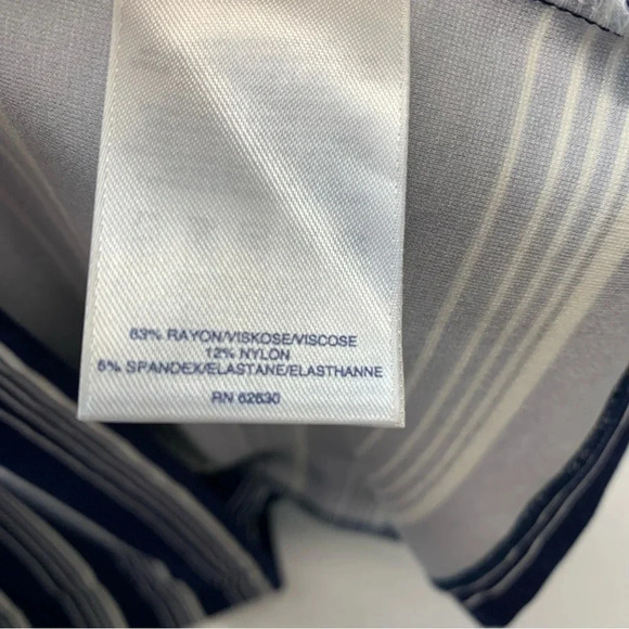 Lands End Dress Size 2 Blue White Stripe  Sleeveless Pockets Stretch Knee Length - Picture 9 of 11